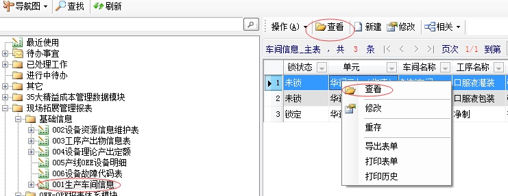 表单查看