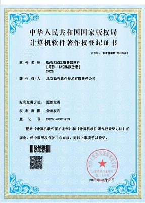Excel服务器2026著作权